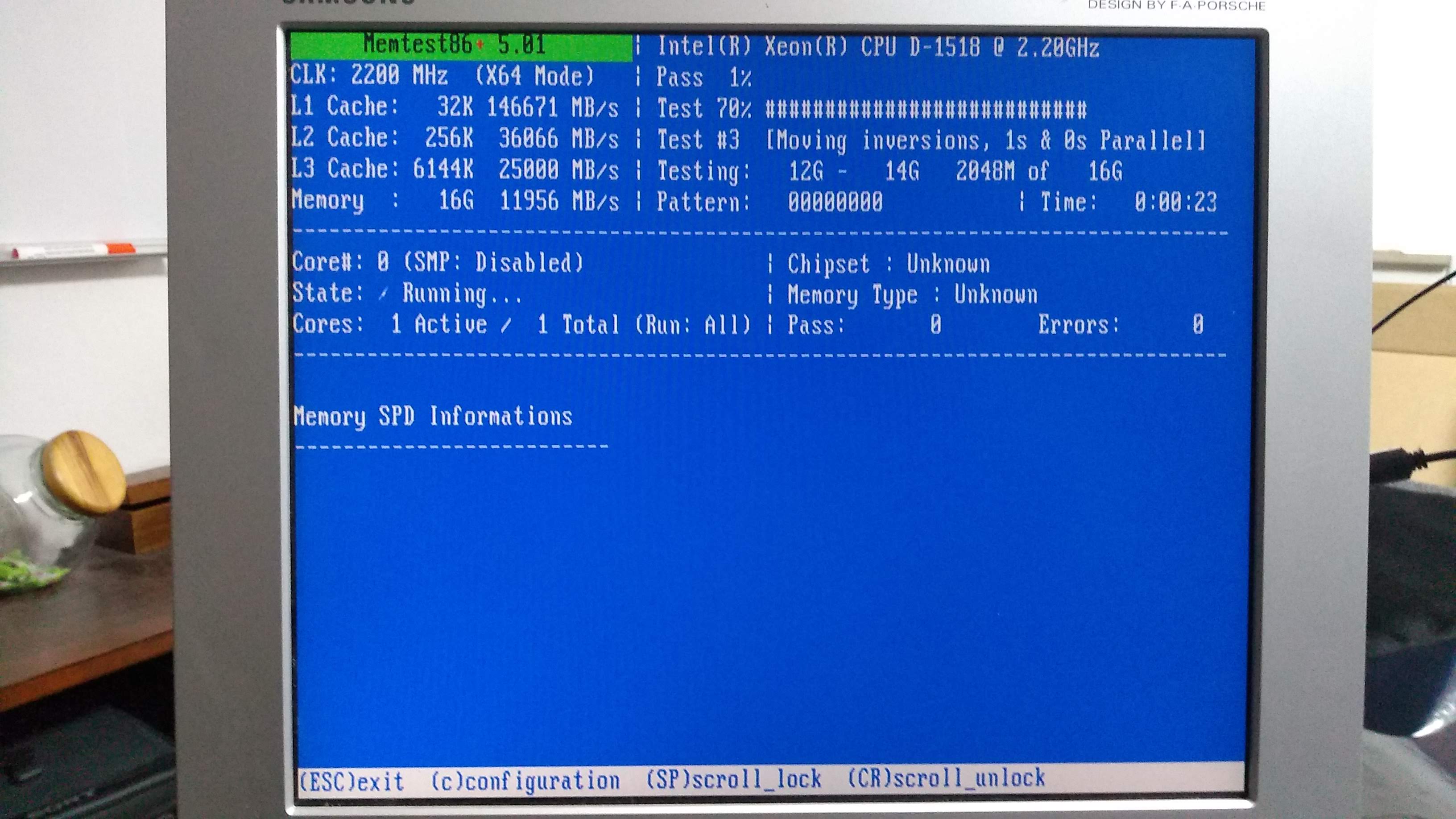 System performing RAM test